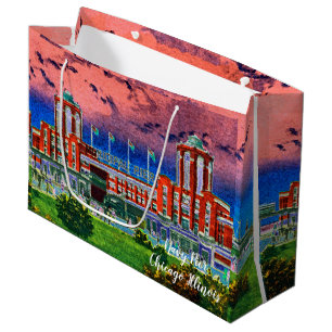 Navy Pier Chicago 1920's Watercolor Art Windy City Large Gift Bag