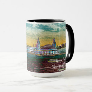 Navy Pier Chicago 1920's Watercolor Art Windy City Mug