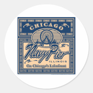 Navy Pier Chicago Classic Round Sticker