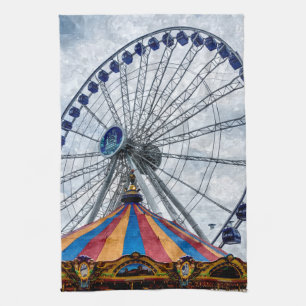Navy Pier Ferris Wheel Kitchen Towel