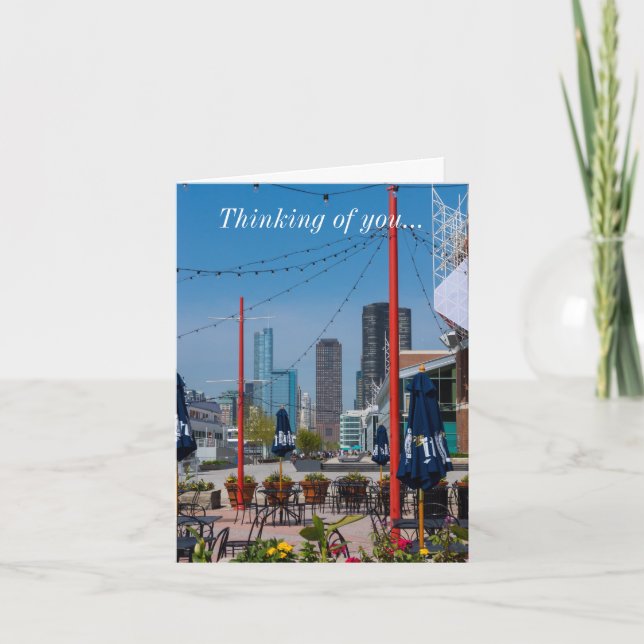 Navy Pier Lines Thinking Of You Card (Front)