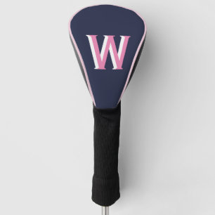 Navy Pink Monogram  Golf Head Cover