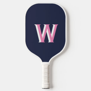 Navy Pink Monogram Pickleball Paddle