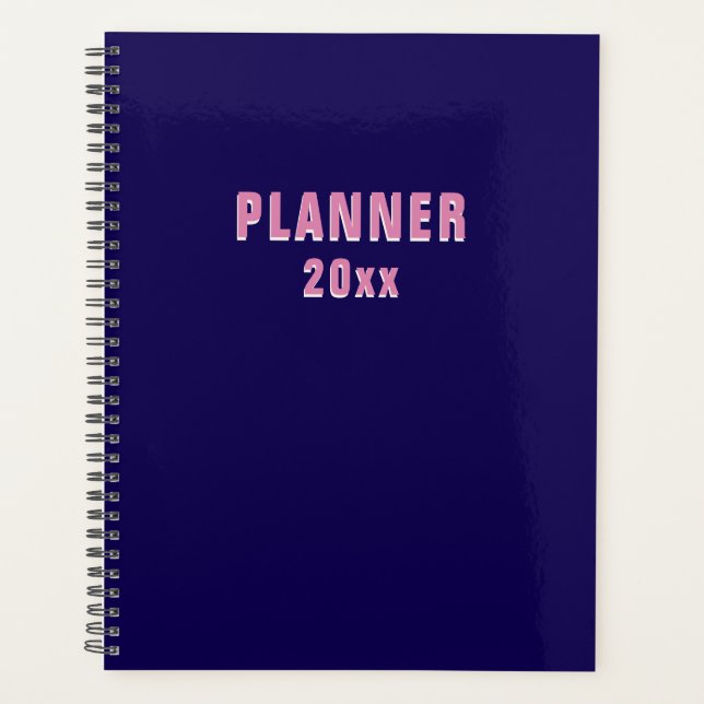 Navy pink  planner (Front)