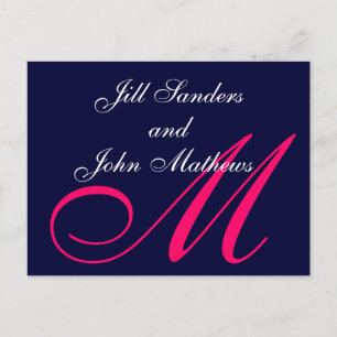 Navy Pink Save the Date Announcements Postcards