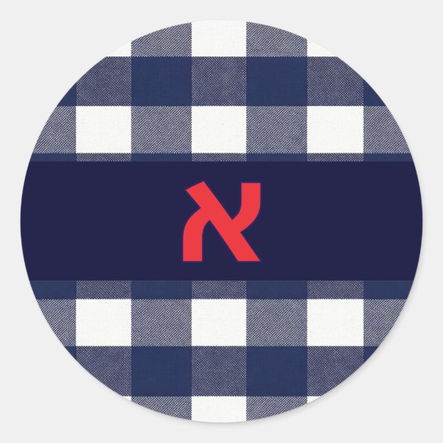 Navy plaid upsherin sticker (Front)