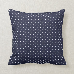 Navy Polka Dot Throw Pillow