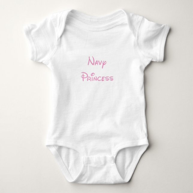 Navy Princess Baby Bodysuit (Front)
