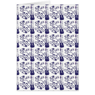 Navy Punk Rock Electric Guitars and Skulls