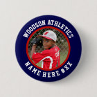 Navy & red custom sports team pin / button