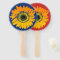 Navy Red Orange Yellow Sunflower Hand Fans