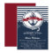 Navy Red Rustic Nautical Kids Birthday Invitation