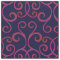 Navy Red Swirly Damask Pattern Elegant Dark Blue