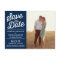 Navy Retro Script Photo Save the Date Postcard