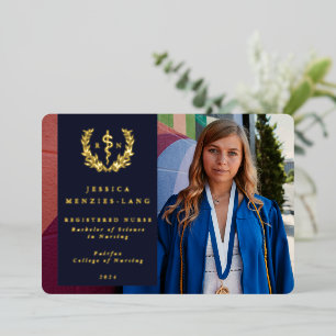 Navy RN Asclepius Graduation Photo Announcement
