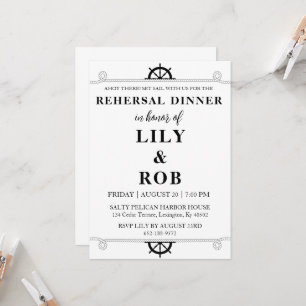 navy rope nautical rehearsal dinner invitations