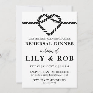 navy rope nautical rehearsal dinner invitations