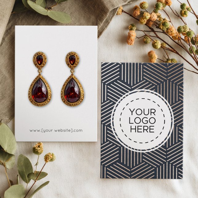 Navy Rose Gold Geometric Earring Display Card (Creator Uploaded)
