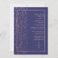 Navy Rose Gold Glitter Confetti Side Engagement