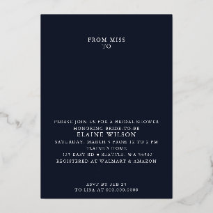 Navy Rose Gold Modern Bridal Shower 