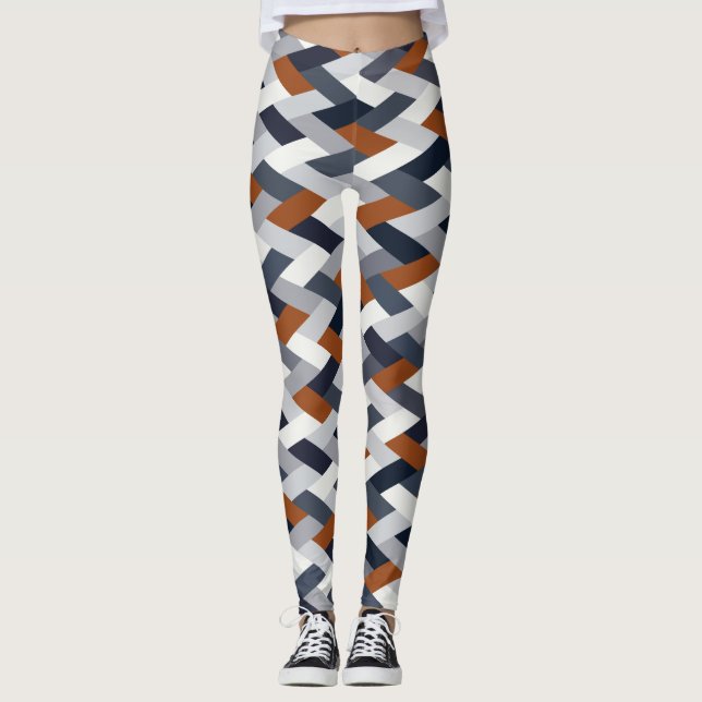 Navy Rust Geometry VIB B Leggings (Front)