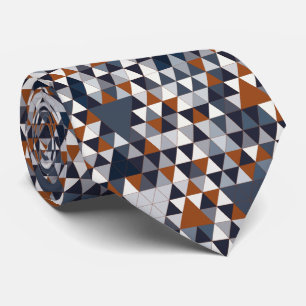 Navy Rust Triangles III Tie