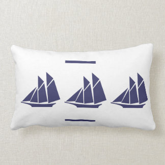 navy sail boat white PILLOW coastal living