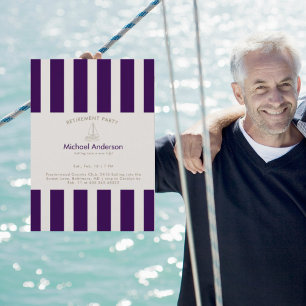 Navy Sailboat Retirement Party  Invitation