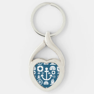 Navy sailor Element sea pattern Keychain