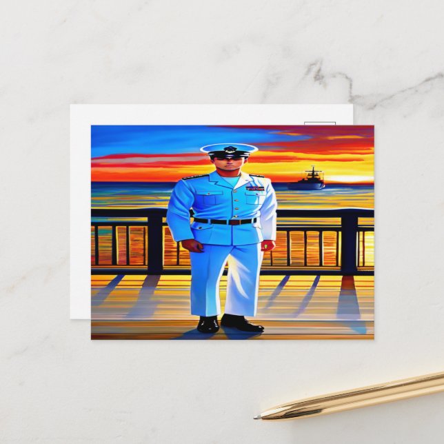 Navy Sailor Postcard (Front/Back In Situ)