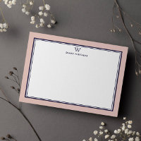 NAVY & SALMON Classic Monogram Double Frame