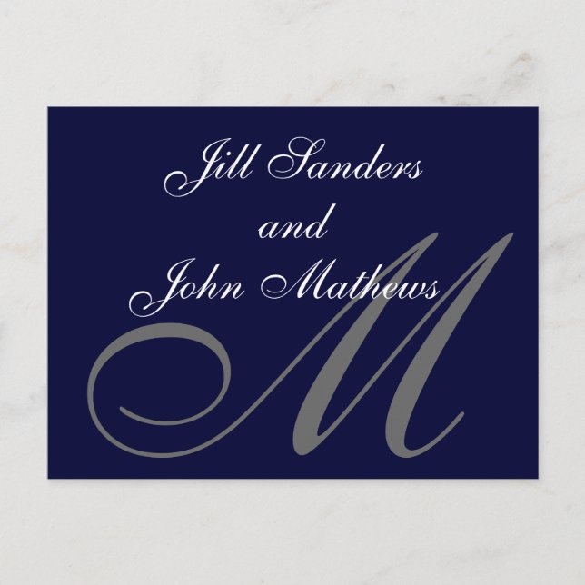 Navy Save the Date Announcements Postcards (Front)