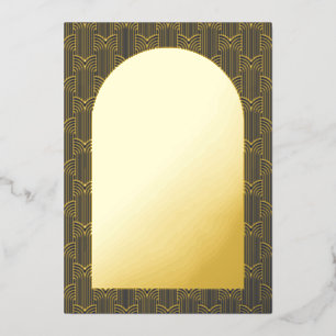 Navy Save The Date Gold Foil Card