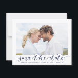 Navy Save the Date Script Frame Photo Announcement<br><div class="desc">Navy Save the Date Script Frame Photo Announcement</div>