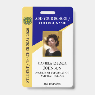 Navy School College University Student Teacher Badge
