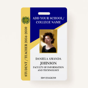 Navy School College University Student Teacher Badge
