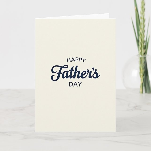 Navy Script Fathers Day Card (Front)