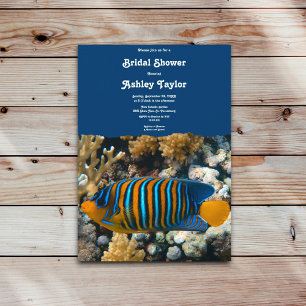 Navy Sea Fish Reefs Nautical Beach Bridal Shower Invitation