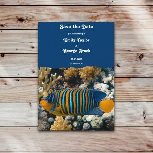 Navy Sea Fish Reefs Nautical Coastal Beach Wedding Save The Date