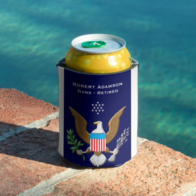 Navy Service emblem personalized Can Cooler (In Situ Pool)