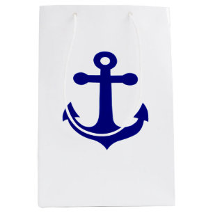 Navy Ship Anchor Nautical gift tags Medium Gift Bag