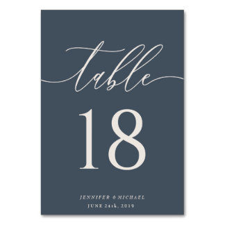 Navy Signature Wedding Seating Table Number