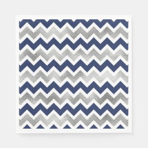 Navy Silver Baby Shower Decor Napkin