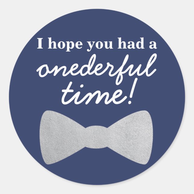 Navy, Silver & Blue Onederful Stickers (Front)