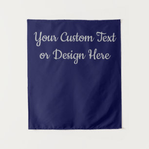 Navy Silver Custom Sign Personalized Bridal Shower Tapestry