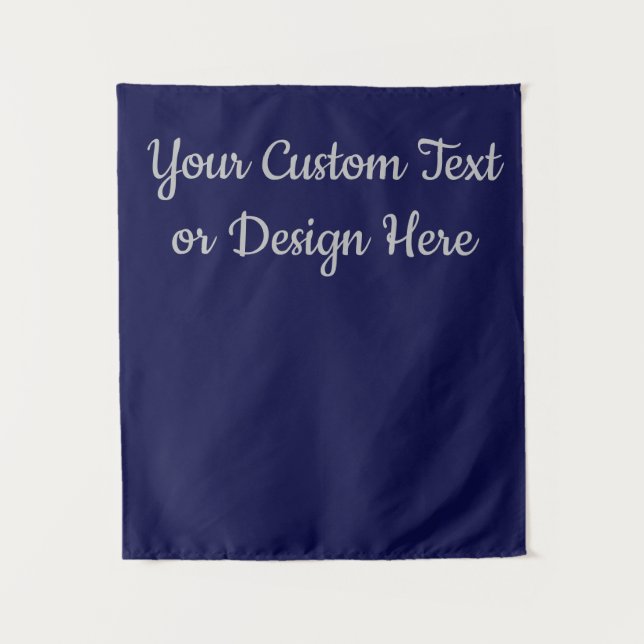 Navy Silver Custom Sign Personalized Bridal Shower Tapestry (Front)