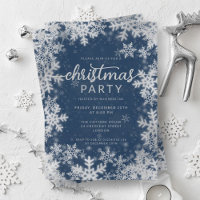 Navy Silver Faux Foil Snowflakes Christmas Party
