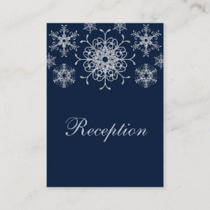 Navy Silver Glitter LOOK Snowflakes Enclosure Card