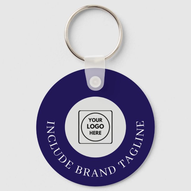 Navy Silver Property Agent Notary Logo Keychains (Front)
