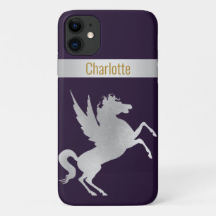 NAVY SILVER UNICORN IPHONE COVER customizable